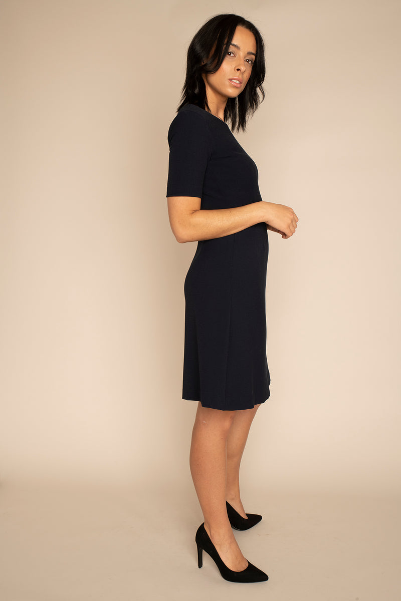 Navy Sleeved Catherine Top with the Navy A-Line Victoria Skirt with our signature Careaux zip around the waist.