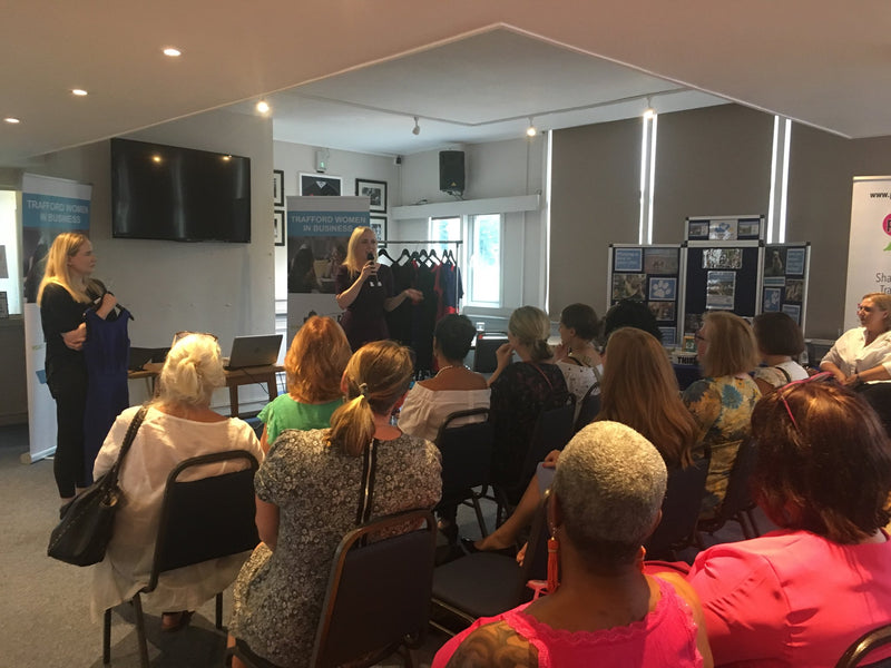 Rachel and Laura presenting at the Trafford Women in Business event. 