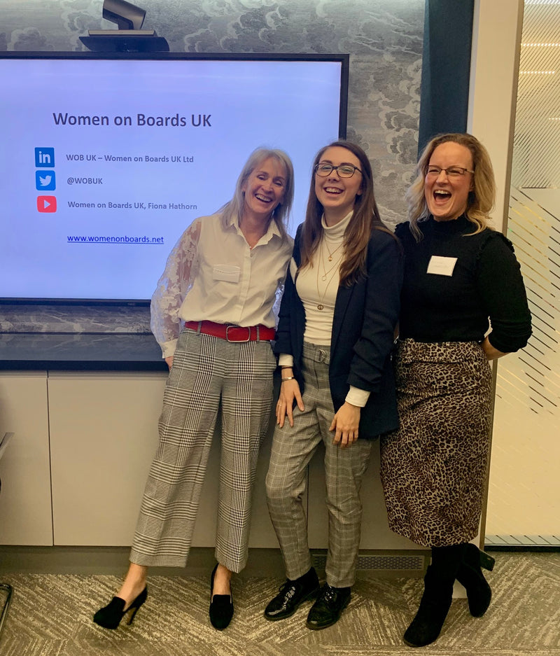 Sarah Perris, Laura Hill and Yvonne Harrison at the Women on Boards event.