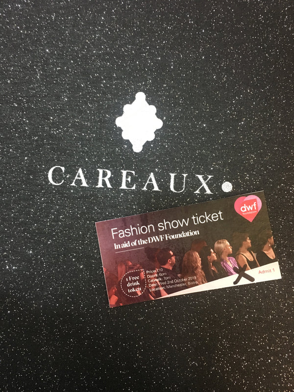 DWF Fashion Show Ticket on the Careaux box