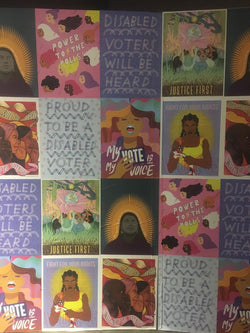 Gallery of artwork displayed at The United State of Women conference.